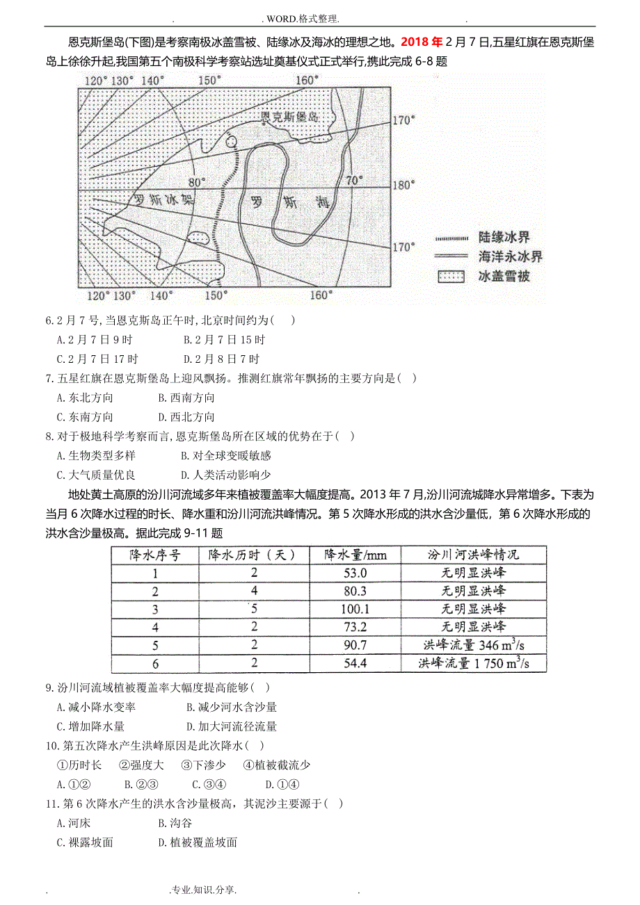 2018全国高考文综卷2地理试题[高清版&#183;含答案解析]_第2页