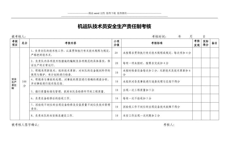 班组安全生产考核表.doc_第5页