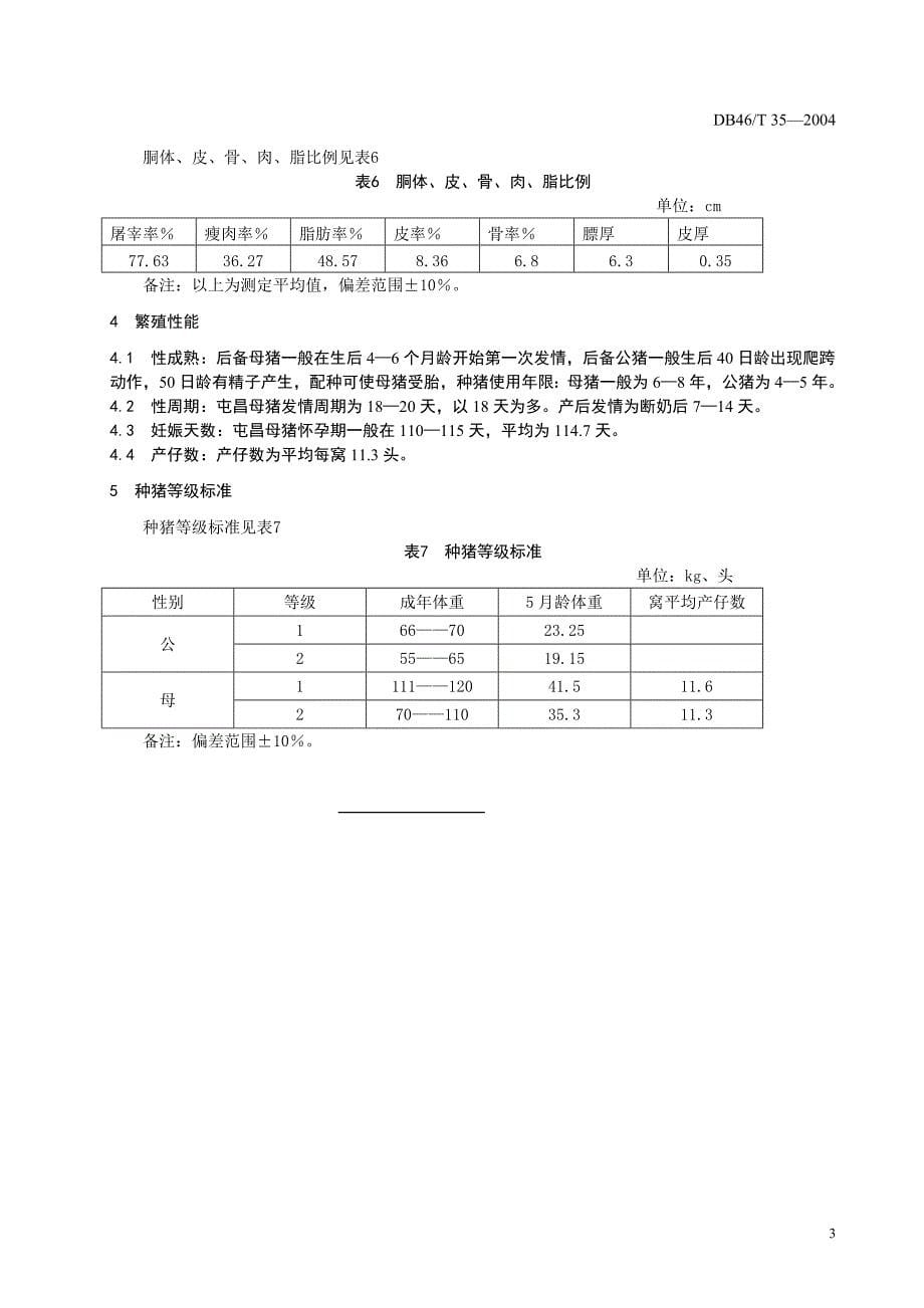 DB46 T 35-2004 屯昌猪品种_第5页