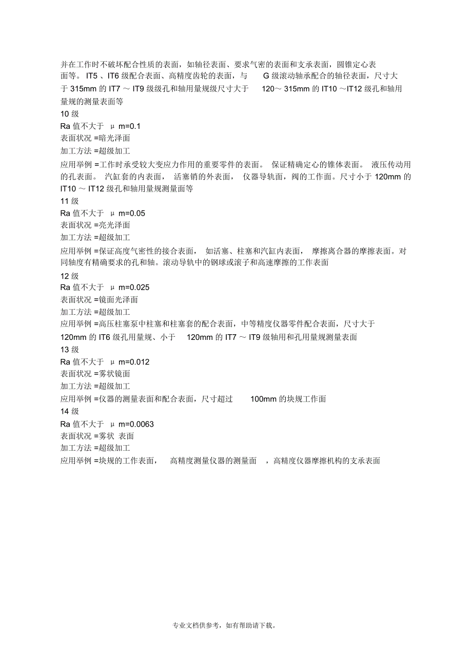表面粗糙度等级对照表_第4页