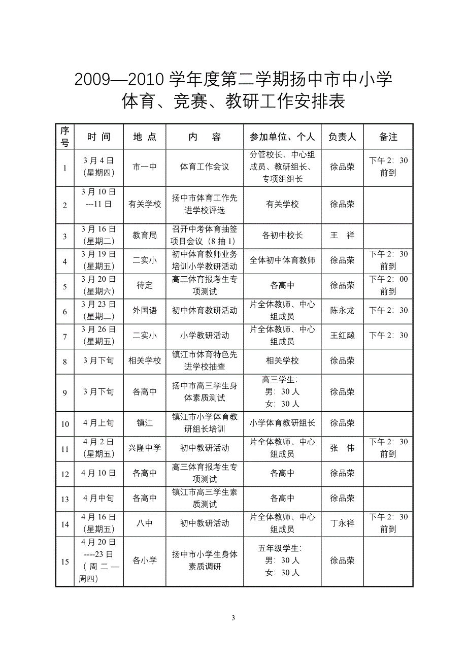 扬中市教育局体育工作计划_第3页