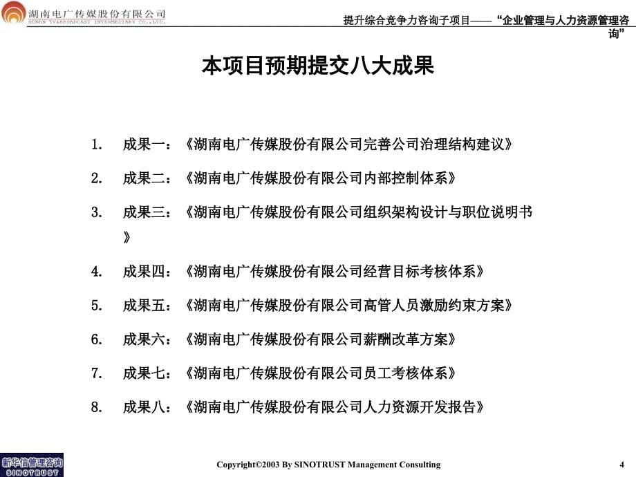 湖南电广传媒公司人力资源项目进展报告书_第5页