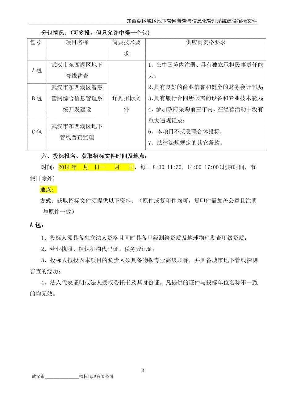 东西湖区城区地下管网普查与信息化管理系统建设招标文件(a包探测)_第5页