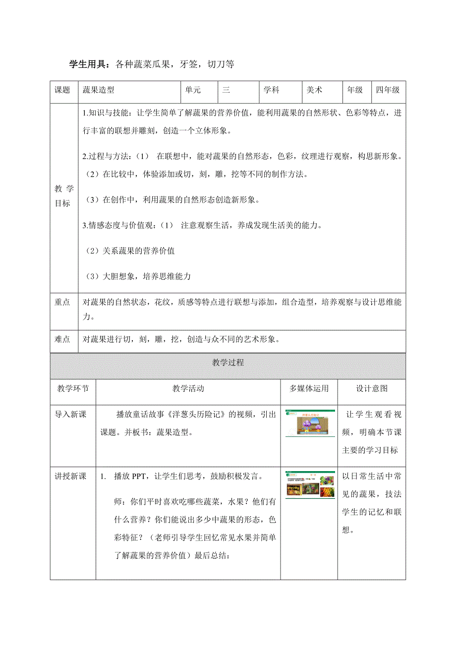 第9课《蔬果造型》教学设计.docx_第2页