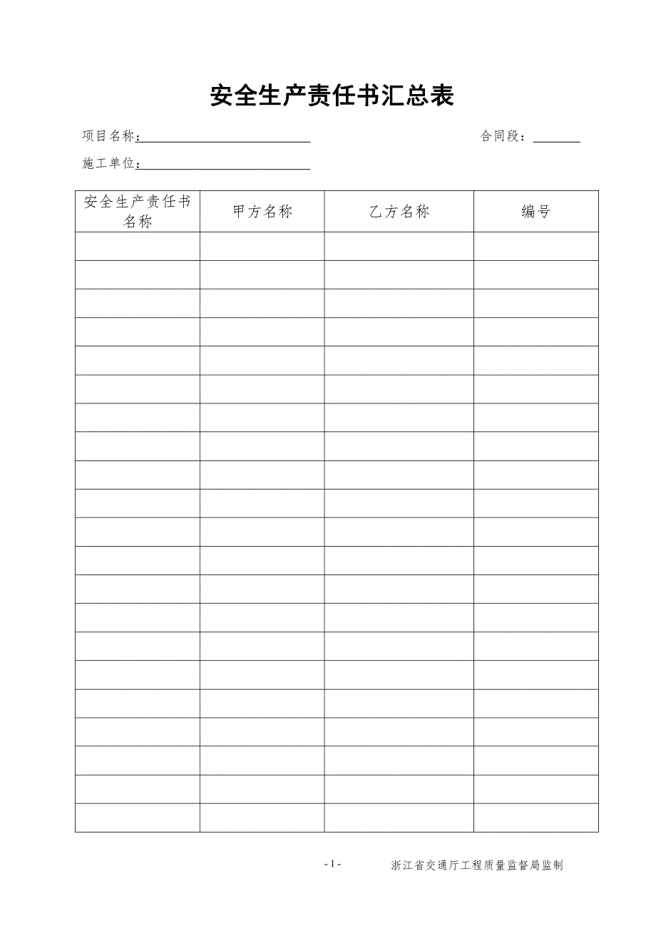 施工单位安全管理制式表格_第1页