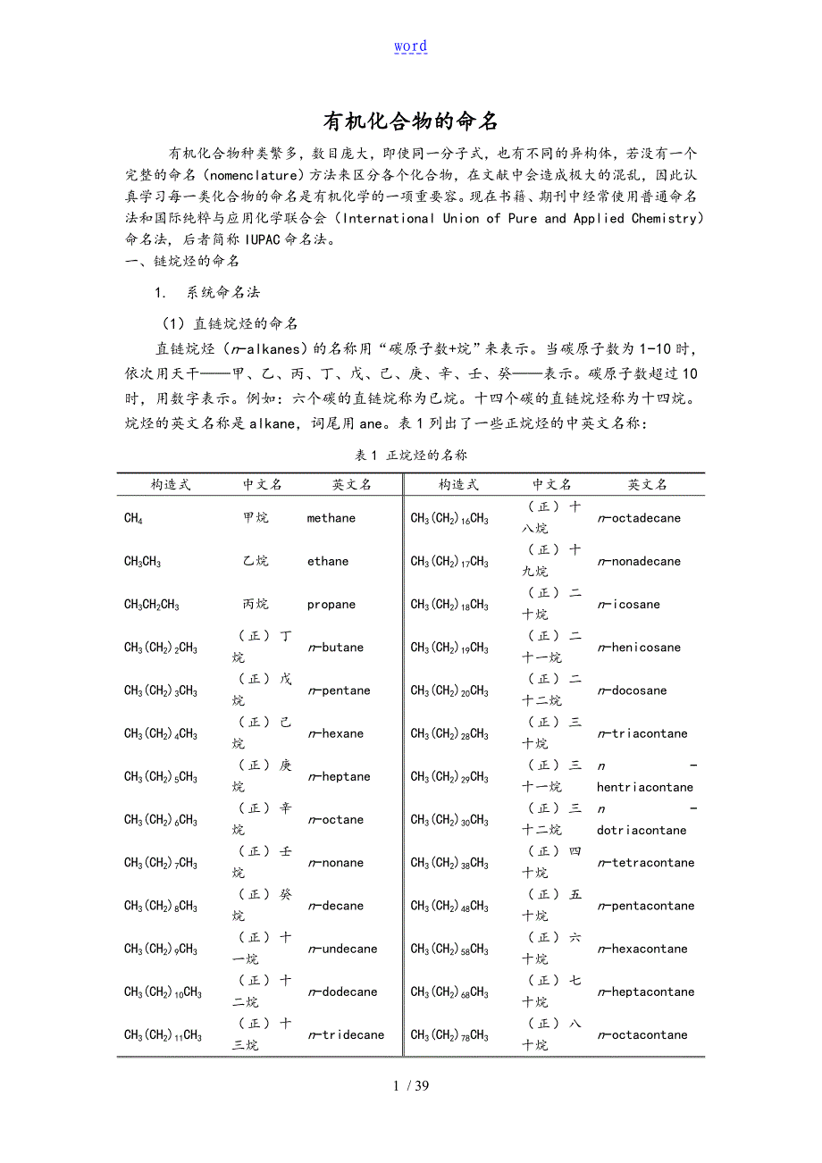 比较全面地有机化合物命名大全_第1页