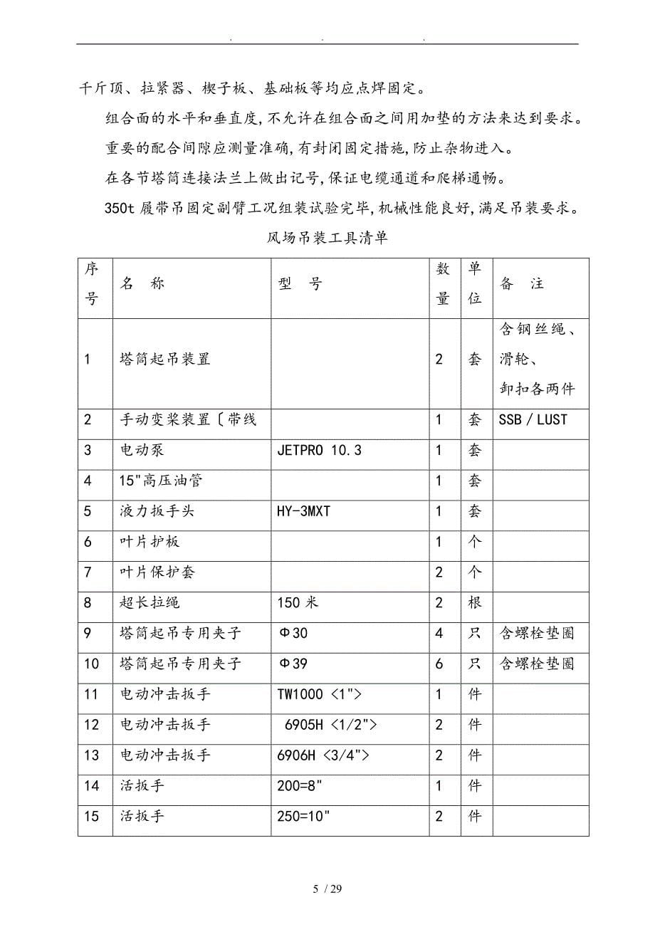 风机施工吊装工程施工组织设计方案_第5页