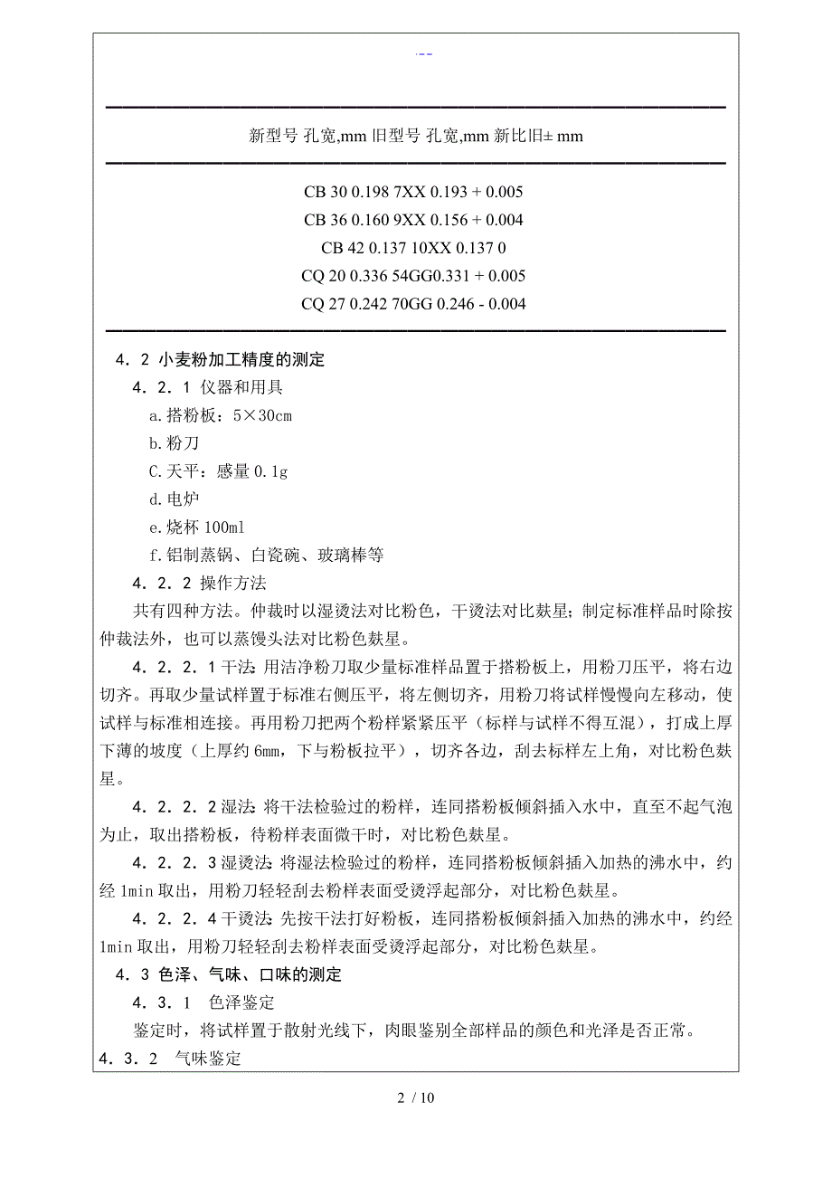 小麦粉检验作业指导书模板_第2页