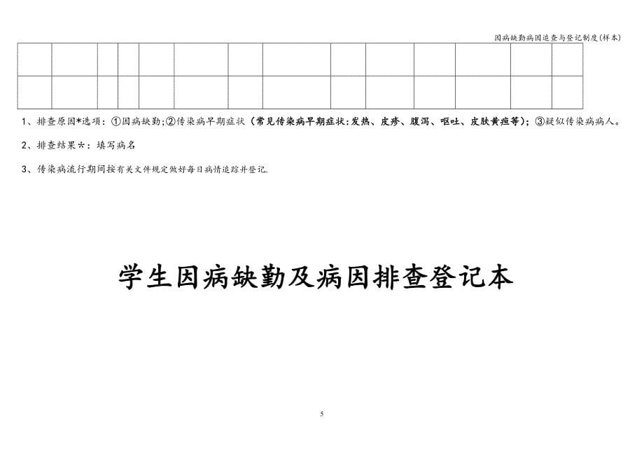 因病缺勤病因追查与登记制度(样本).doc_第5页