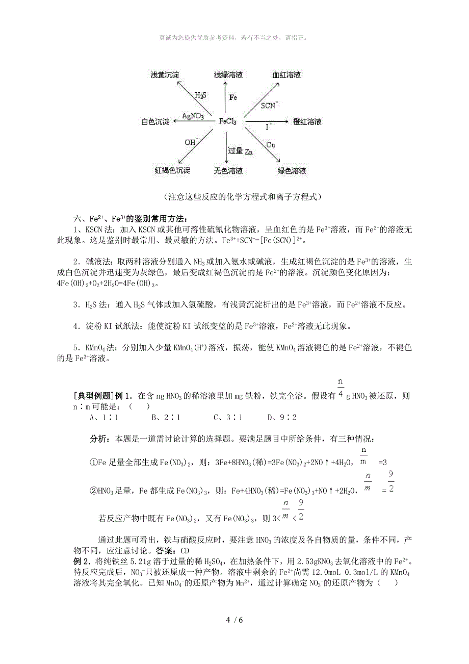 铁和铁的化合物知识点总结_第4页