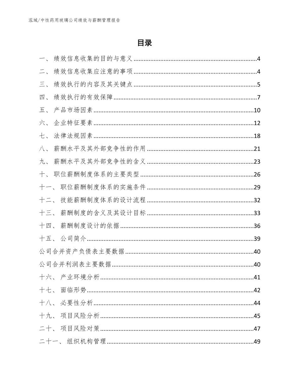 中性药用玻璃公司绩效与薪酬管理报告_第2页