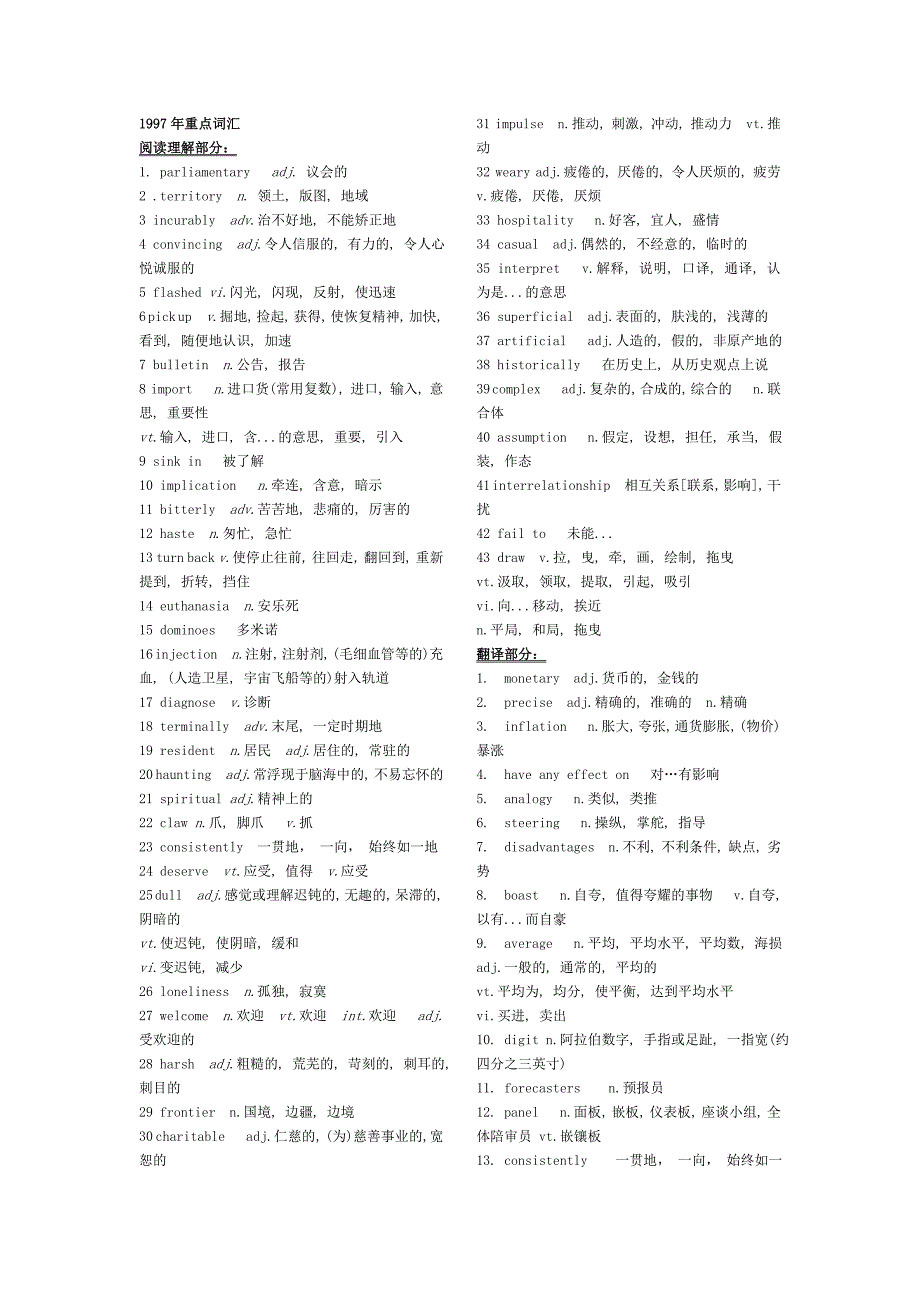 考研英语历年真题词汇手册_第1页