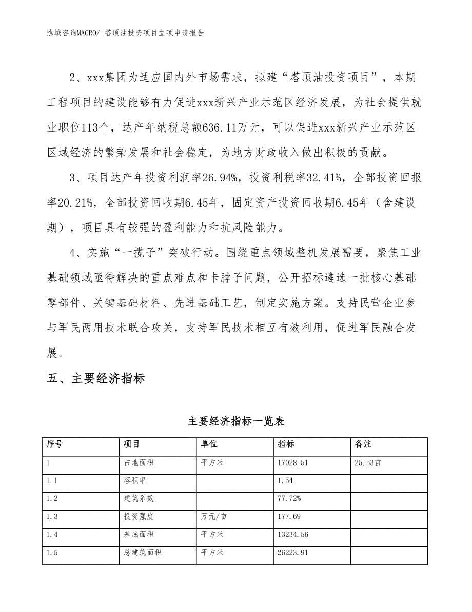 塔顶油投资项目立项申请报告_第5页