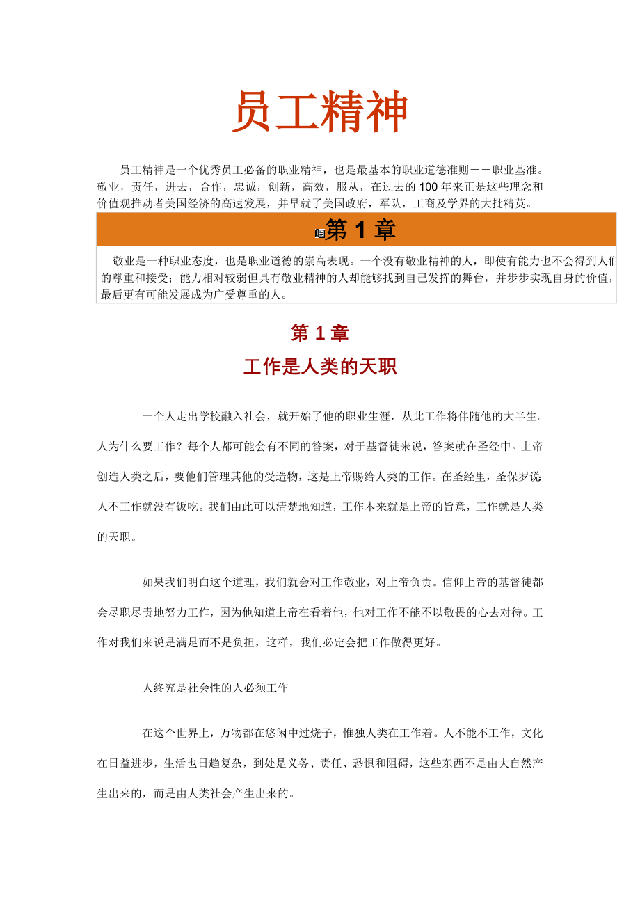 职业道德准则《员工精神》