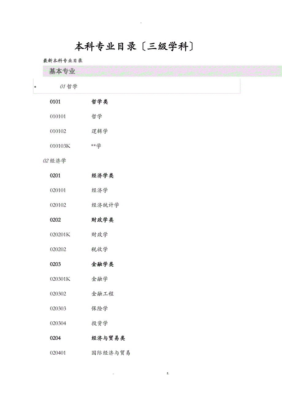 三级学科分类本科专业_第1页