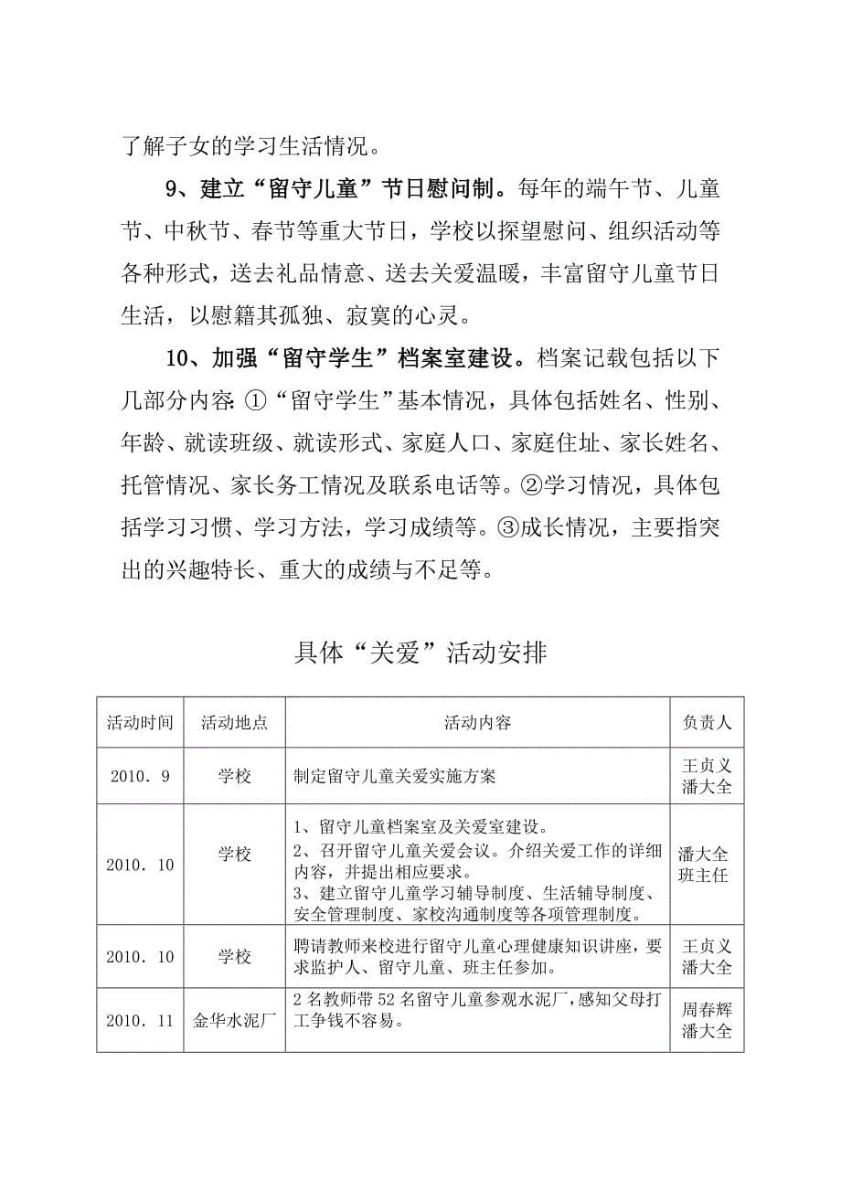 兴仁小学关爱留守儿童活动方案_第5页