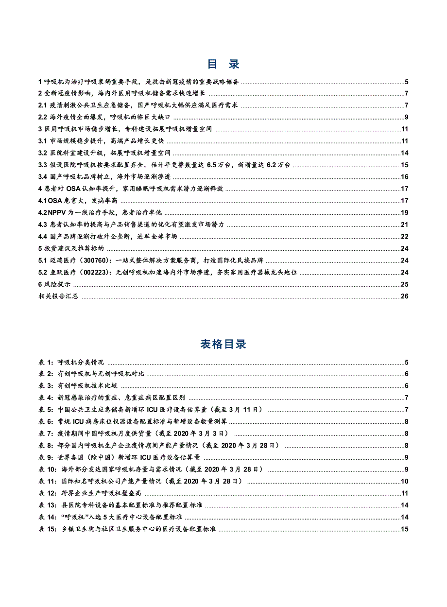 2020呼吸机行业深度研究报告_第2页