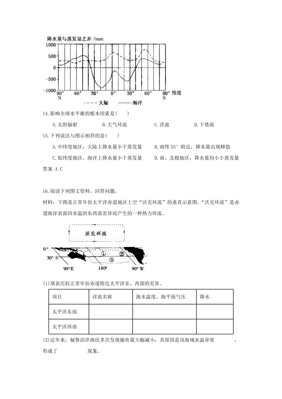 人教版地理一师一优课必修一同步练习：3.2大规模的海水运动2 Word版含答案_第4页