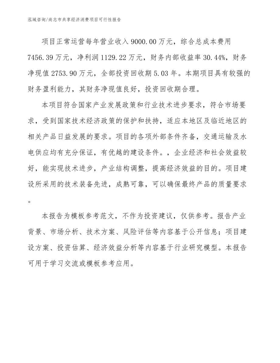 尚志市共享经济消费项目可行性报告_第5页