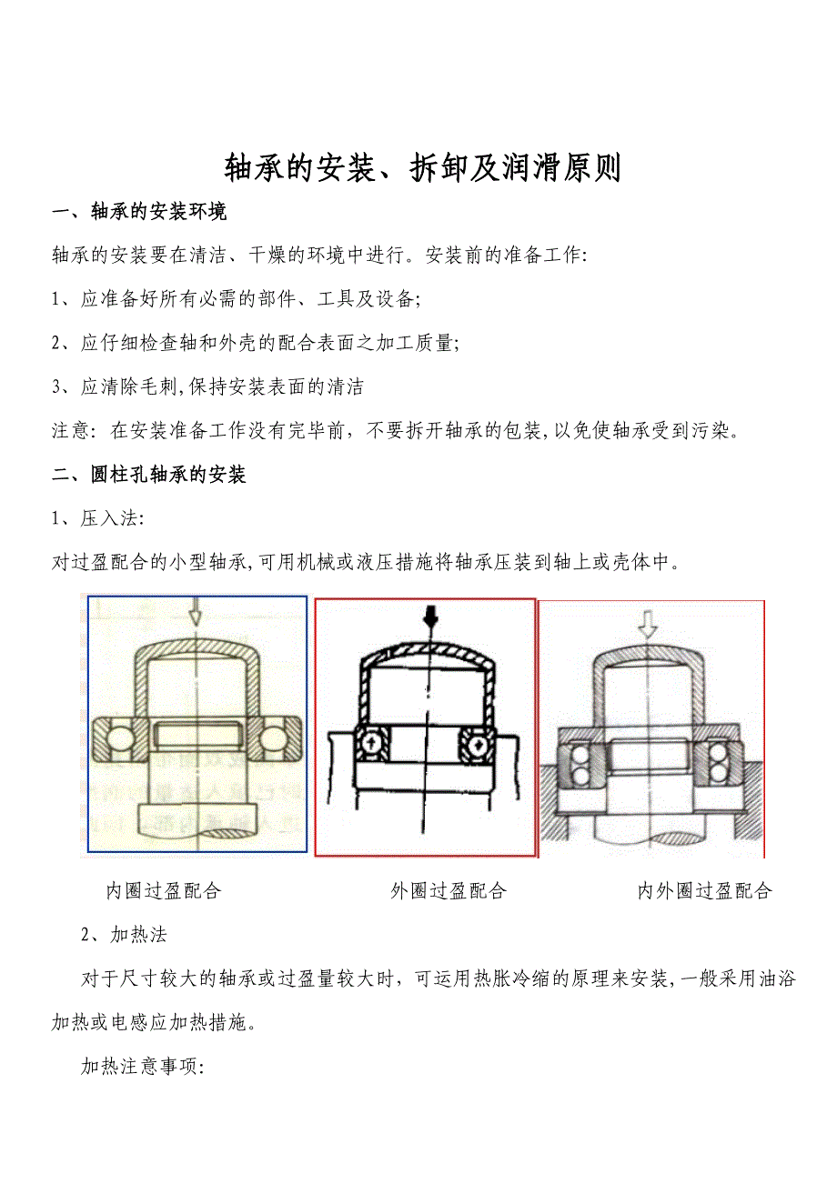 轴承的安装、拆卸及润滑标准_第1页