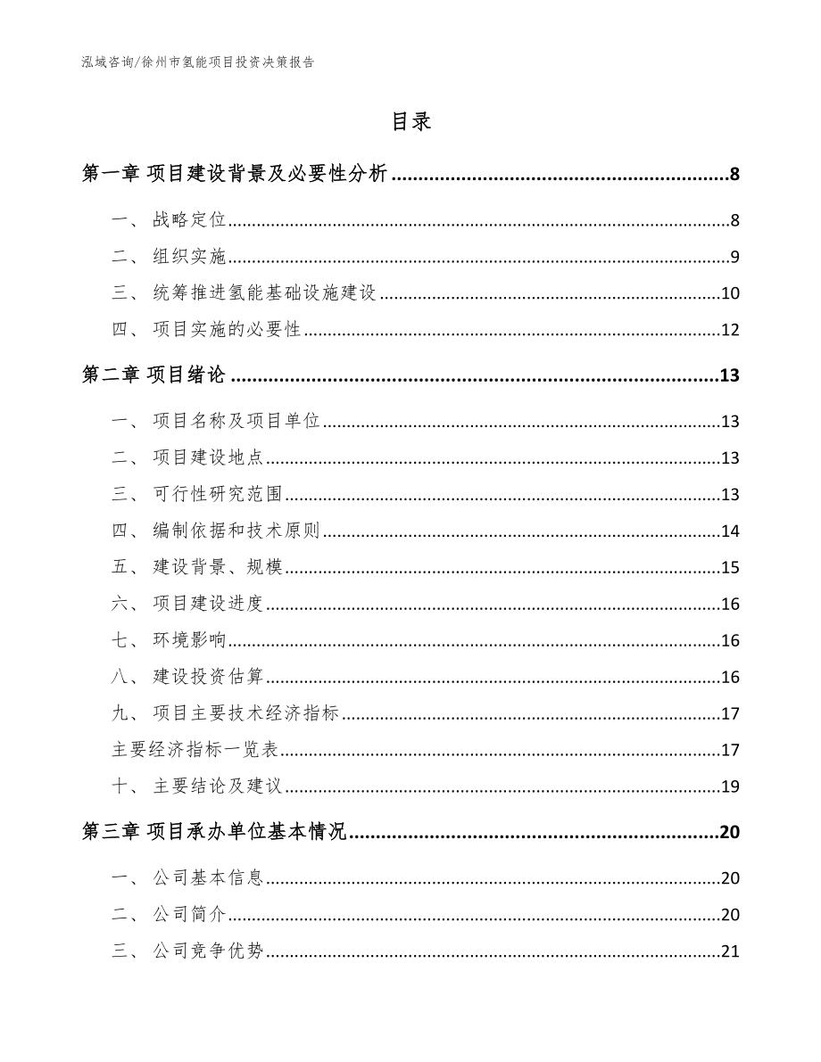 徐州市氢能项目投资决策报告参考范文_第2页