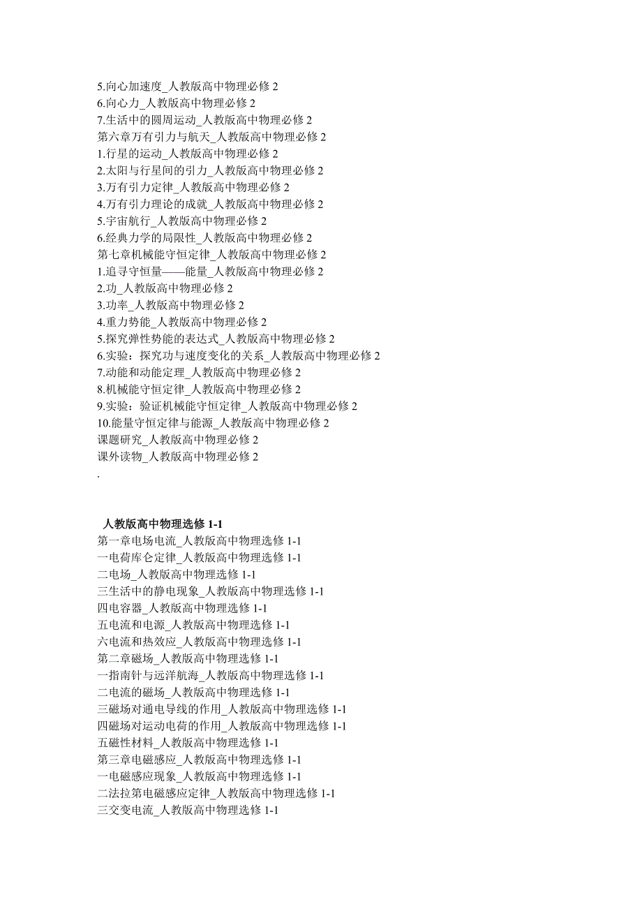 人教版高中物理教材详细目录及封面(供说课讲课比赛参考使用).doc_第2页