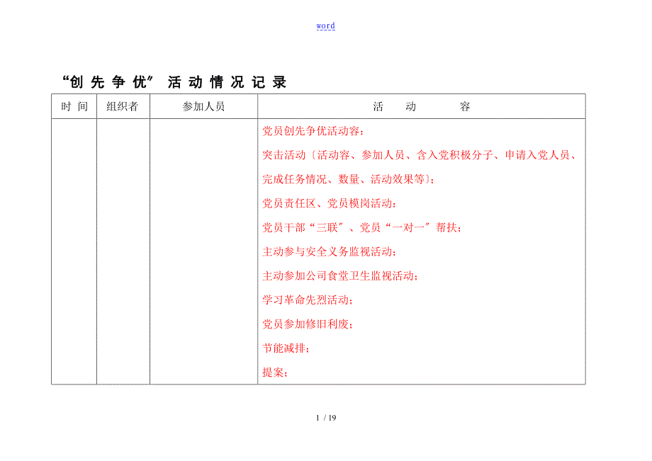 创先争优精彩活动记录簿实用模板(填)_第1页