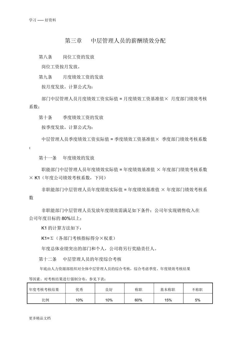 王博士培训中心薪酬绩效管理制度资料讲解_第5页