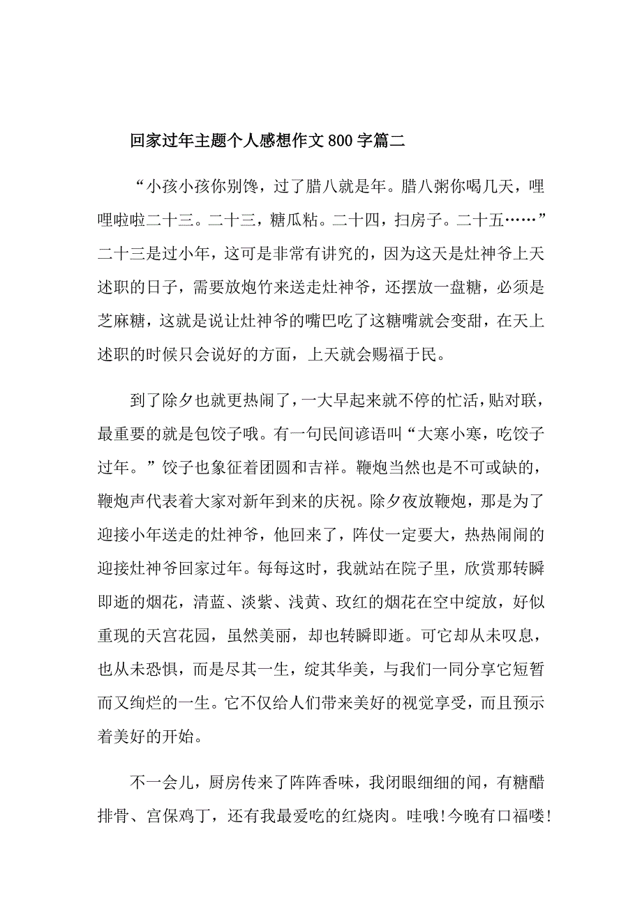 回家过年主题个人感想作文800字_第3页