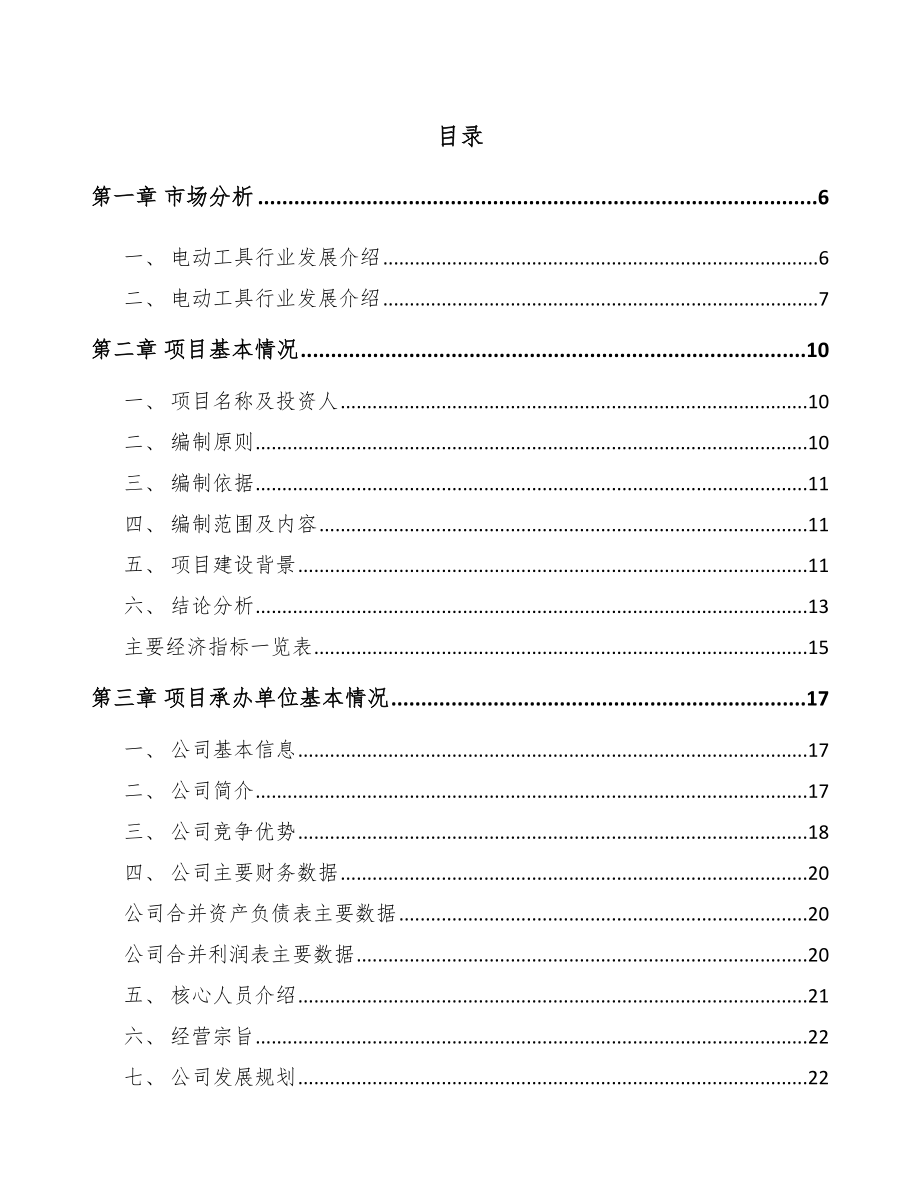 天津电动工具电机项目可行性研究报告_第1页