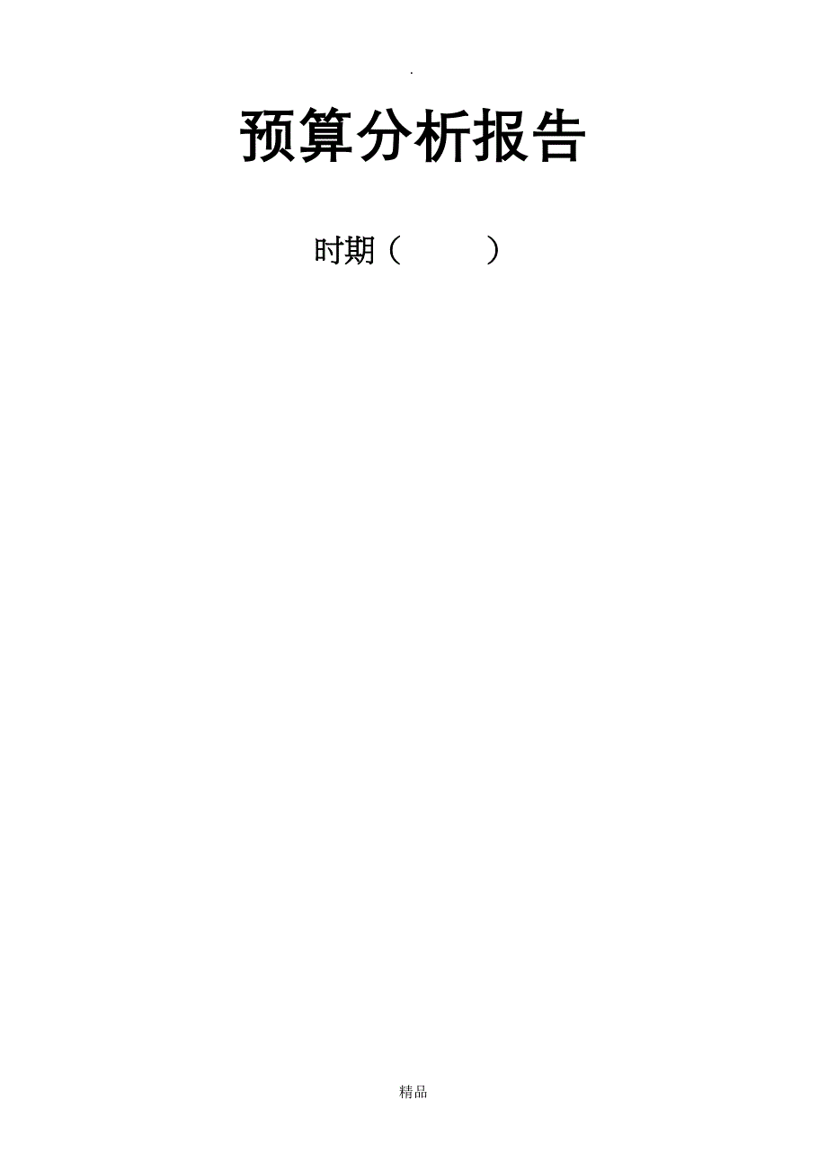 预算分析报告模板_第1页