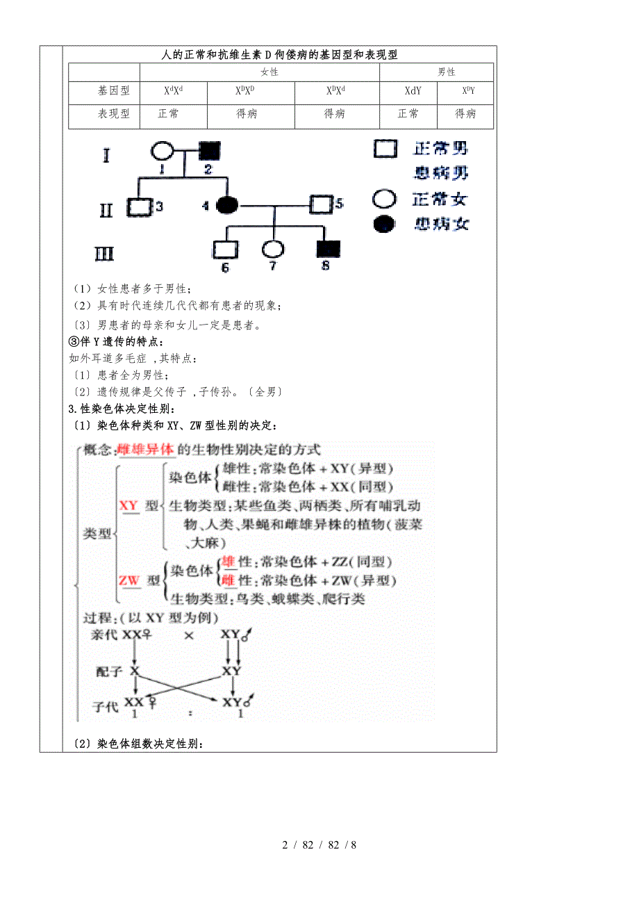 必修二第二章第3节 伴性遗传教案_第2页