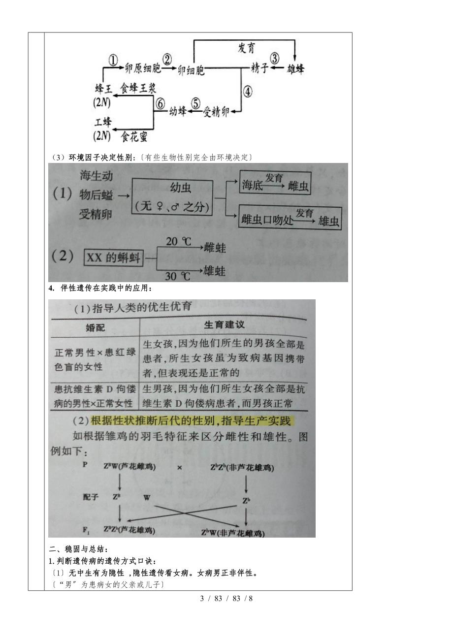 必修二第二章第3节 伴性遗传教案_第3页