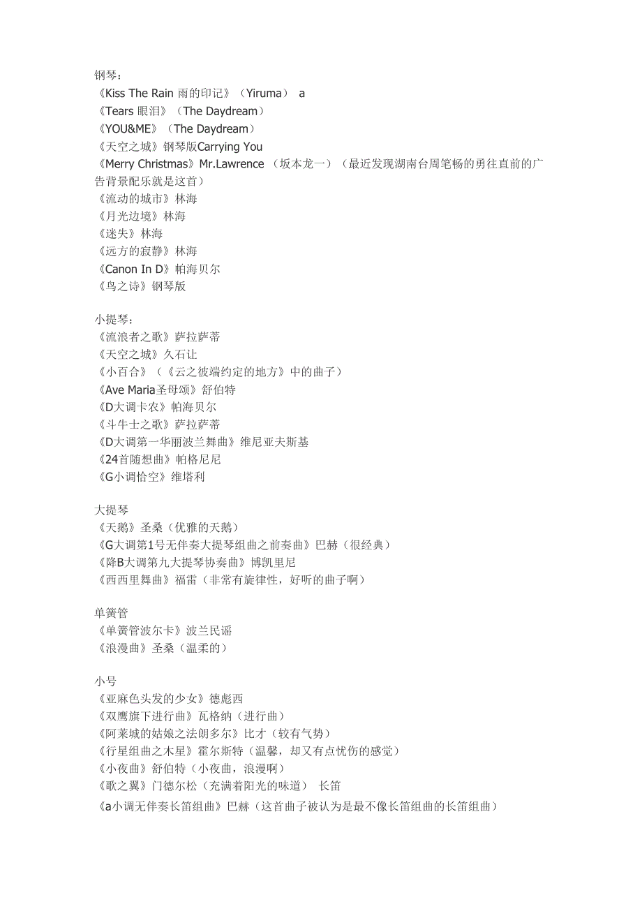 广播台里常放的的51首纯背景音乐_第1页