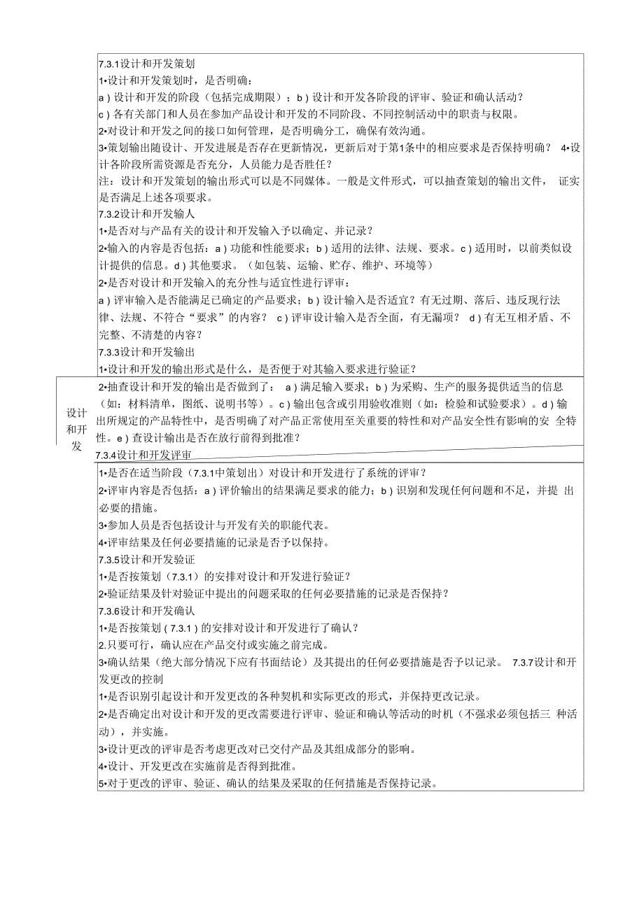 按过程方法进行审核检查表_第5页