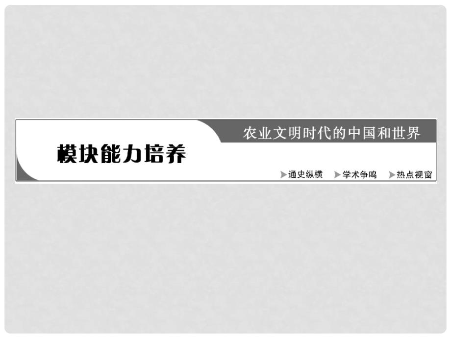 高考历史二轮复习 模块一 农业文明时代的中国和世界 模块能力培养 一、通史纵横 用联系的观点记牢历史课件_第4页