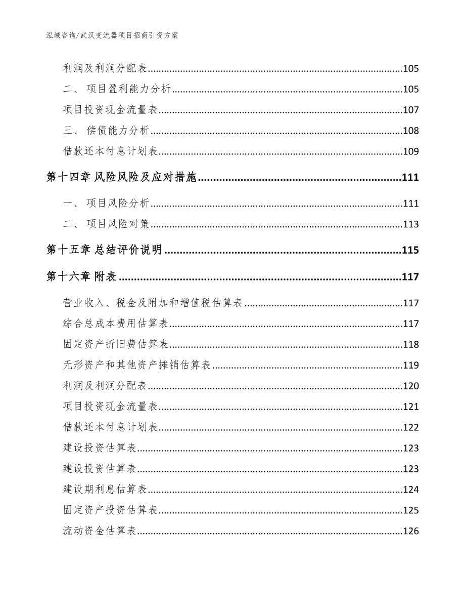 武汉变流器项目招商引资方案_参考范文_第5页