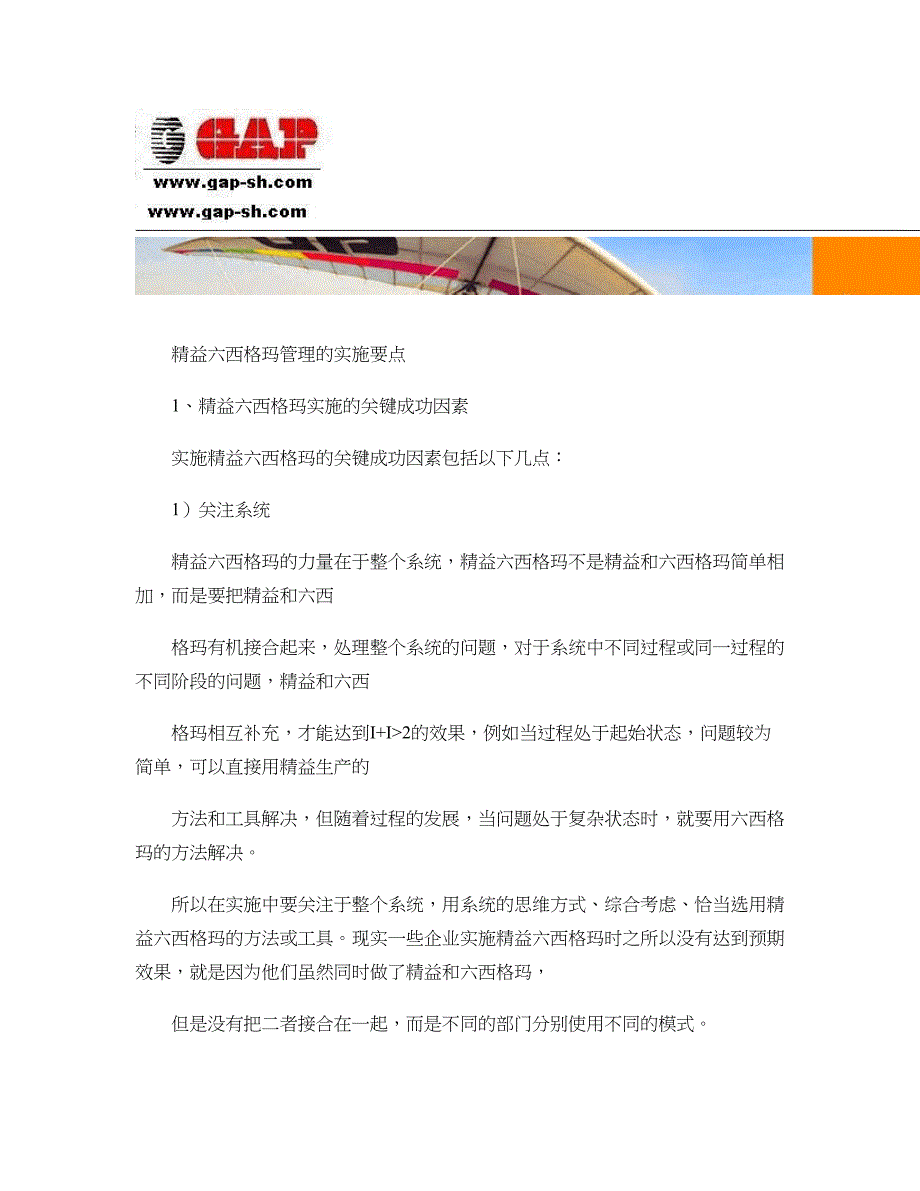 精益六西格玛管理的实施要点_第1页