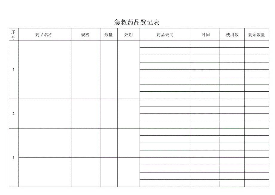 急救药品登记本_第1页