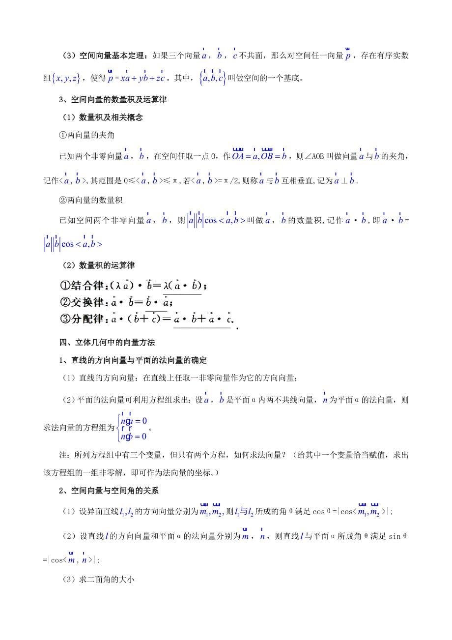 高三数学一轮精品复习学案73空间向量_第5页