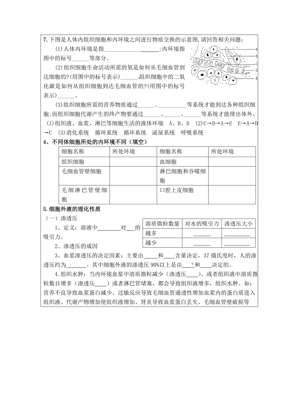 内环境及稳态导学案_第4页