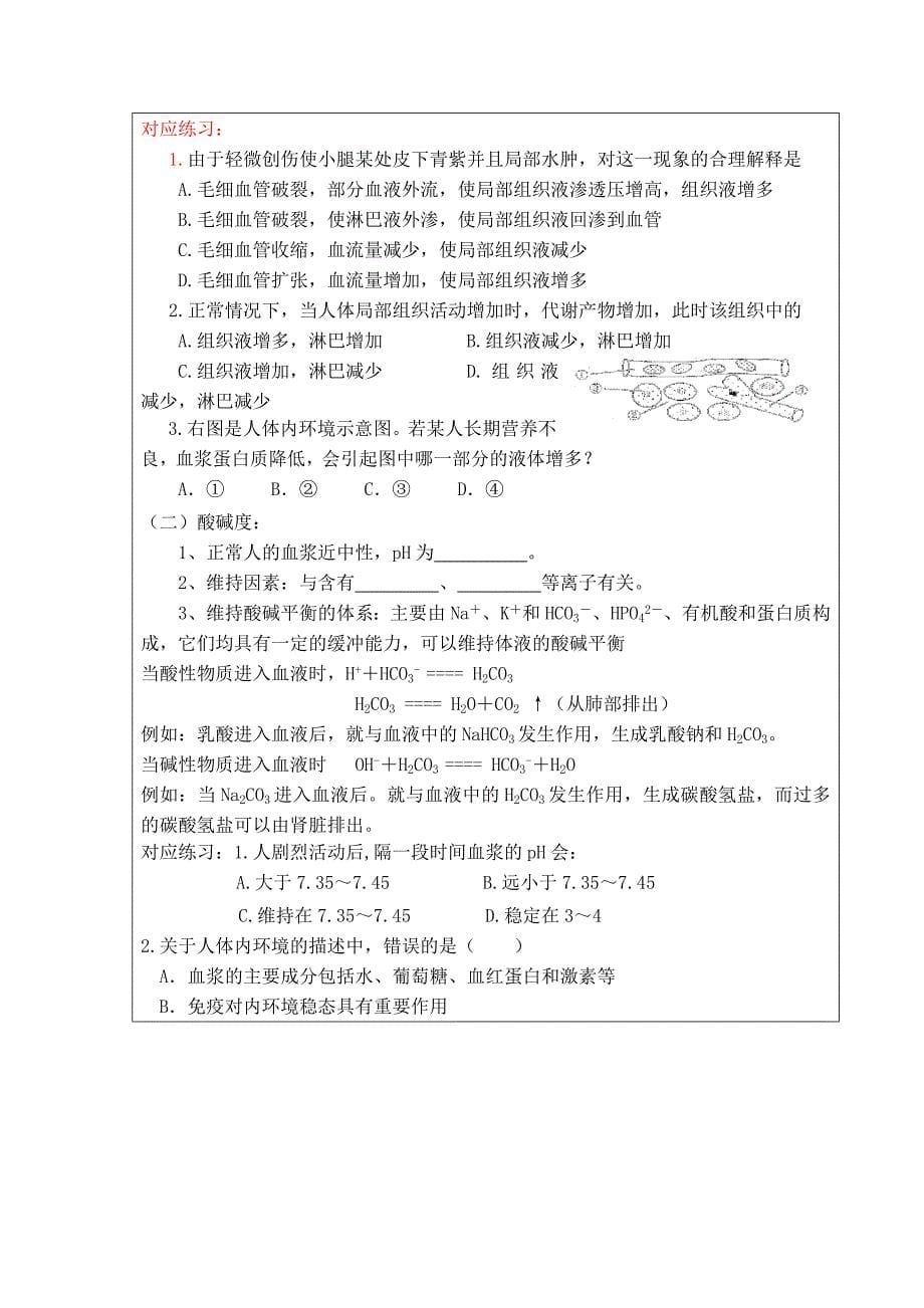 内环境及稳态导学案_第5页