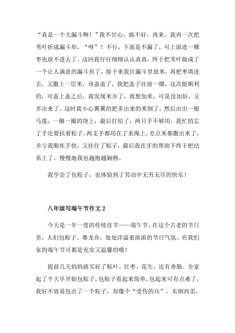 八年级写端午节作文_第2页