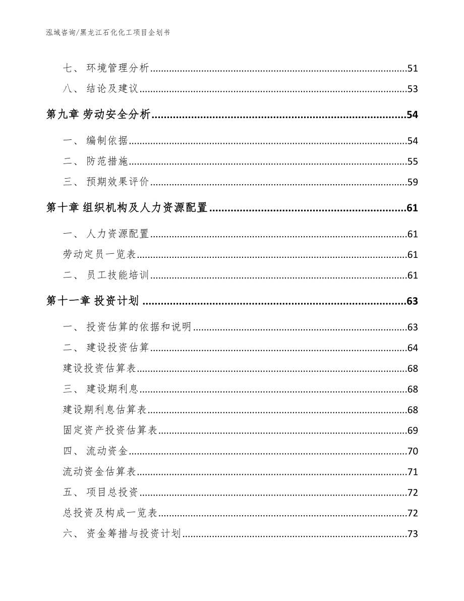 黑龙江石化化工项目企划书_模板_第3页