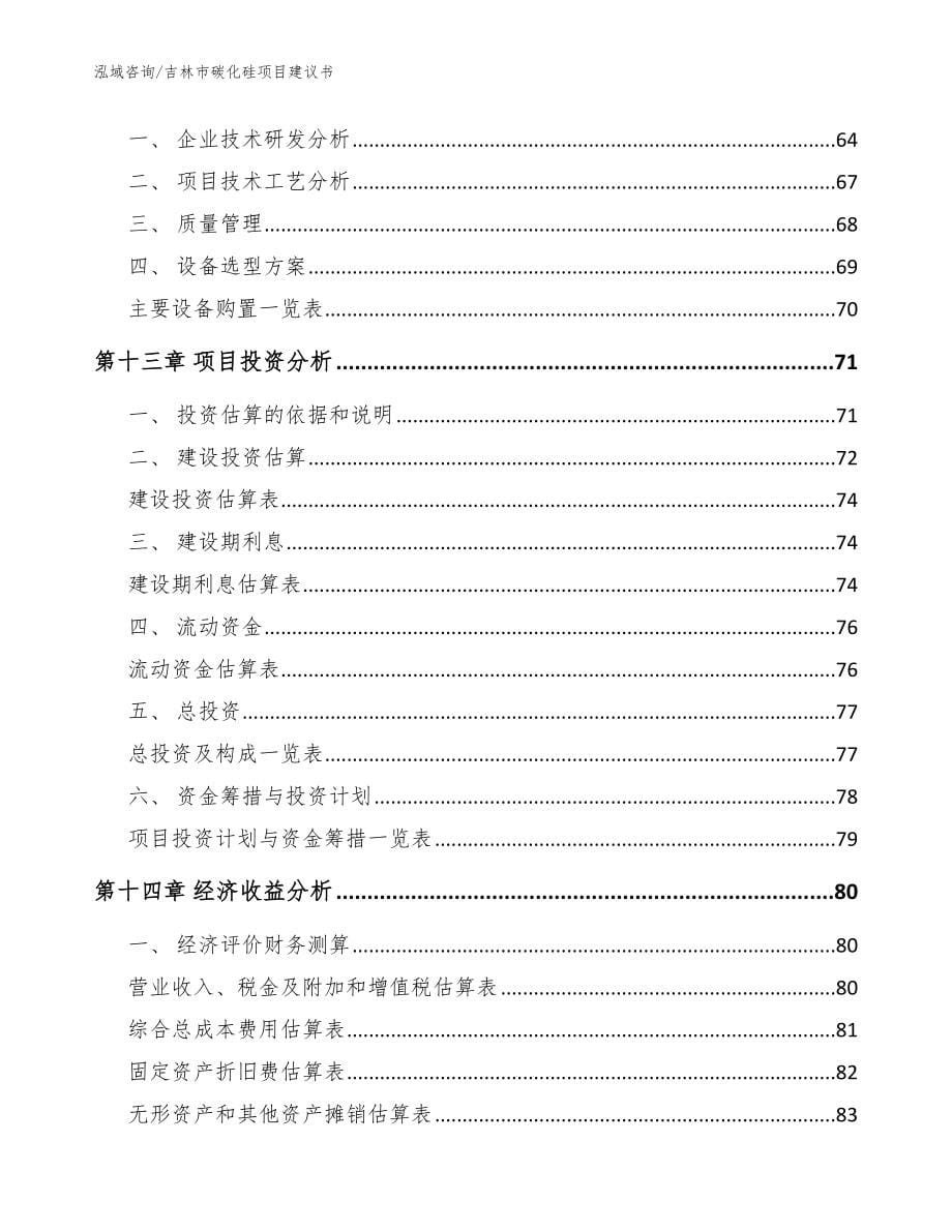 吉林市碳化硅项目建议书【参考范文】_第5页