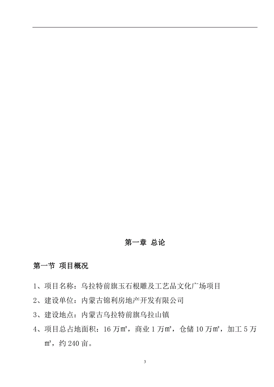 某区玉石根雕及工艺品文化广场建设项目可研报告_第3页