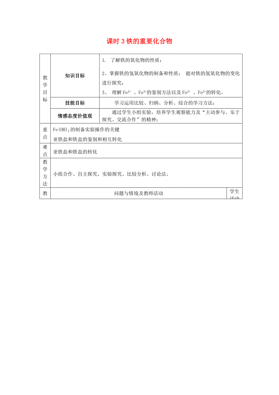 高中化学第三章有机化合物钠的重要化合物教学设计新人教必修_第1页