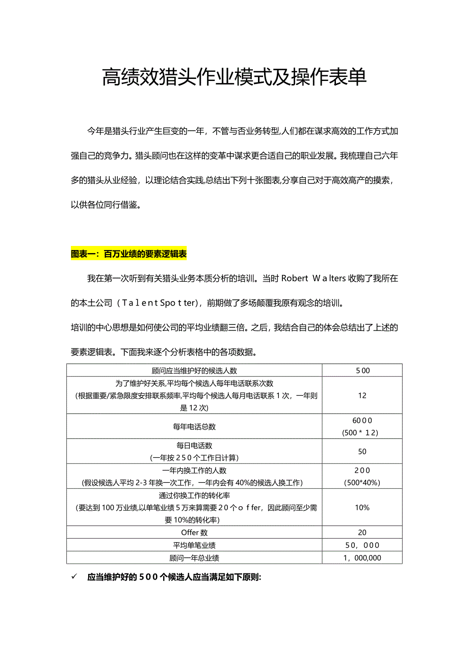 高绩效猎头作业模式及操作表单(10个专业表单)_第1页