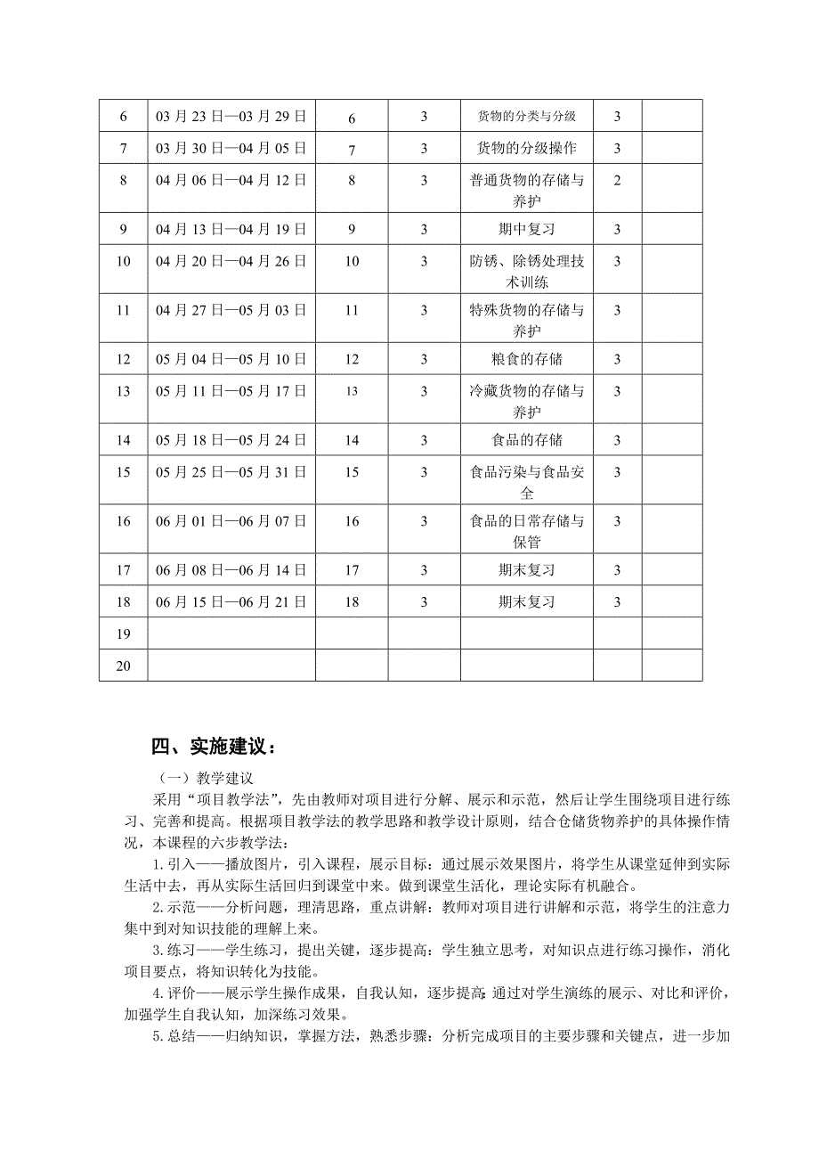 货物认知与养护课程标准_第2页