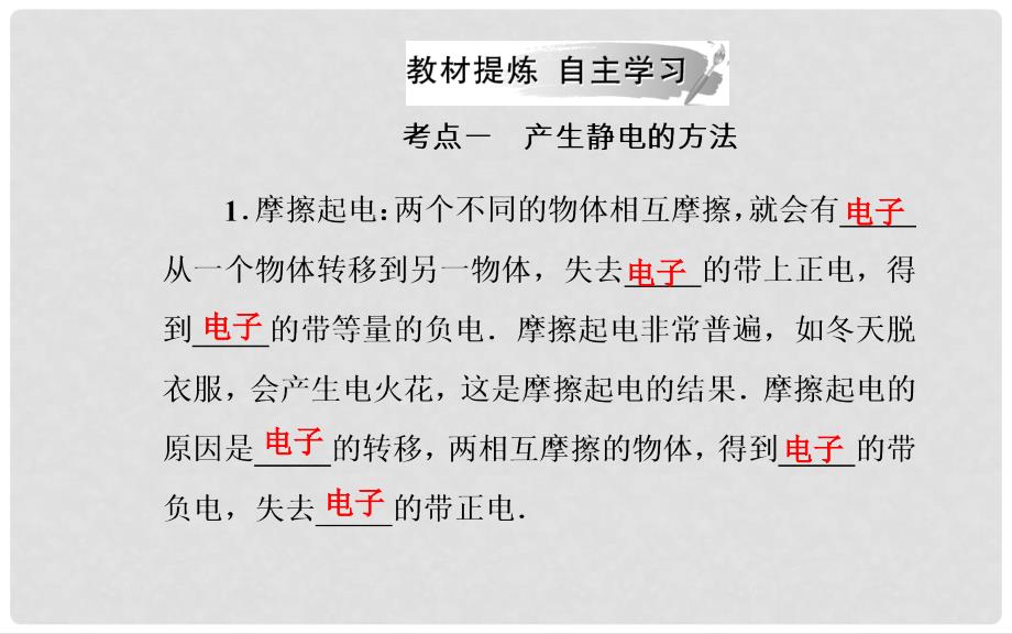 高中物理 第一章 电与磁 第一节 有趣的静电现象课件 粤教版选修11_第4页